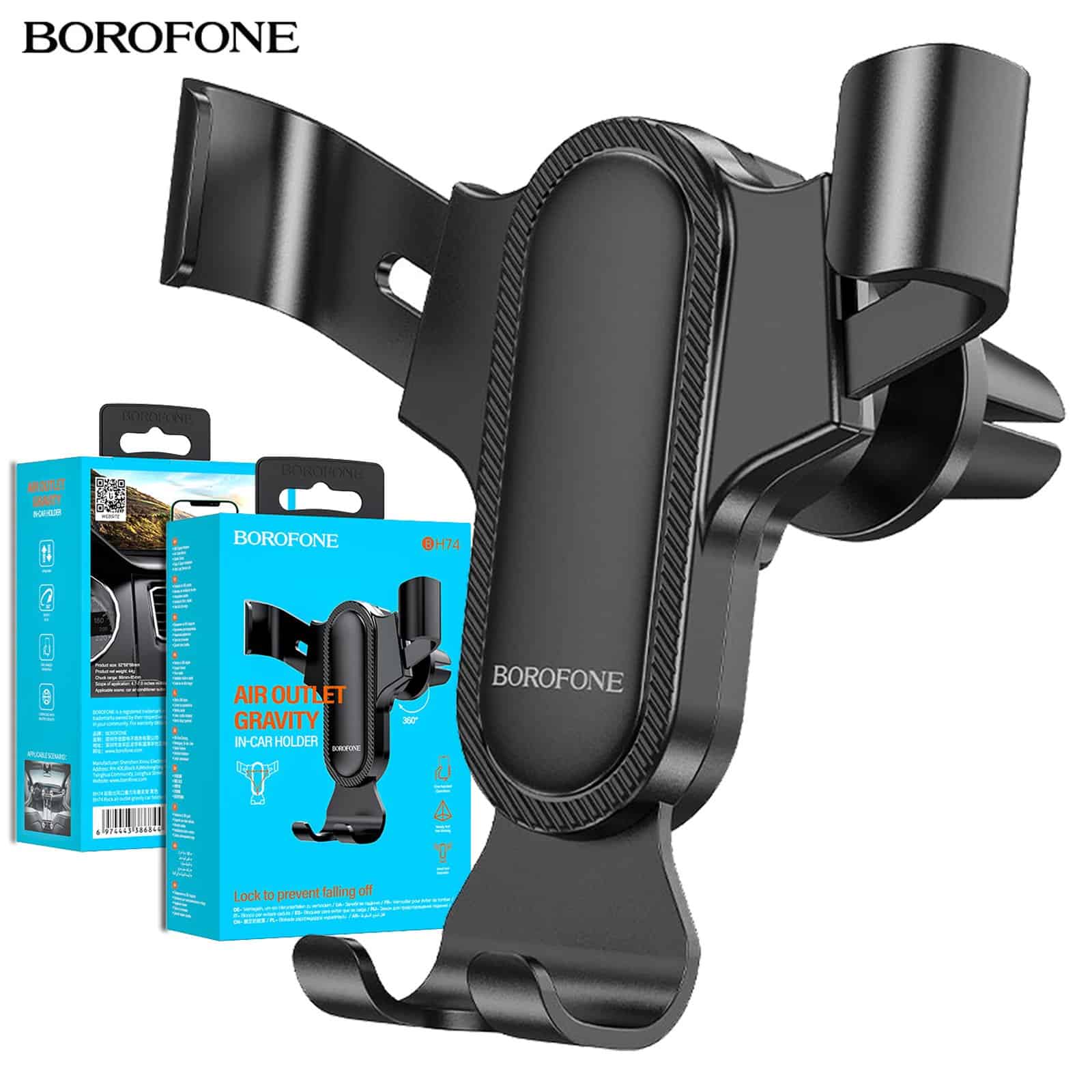 Borofone BH74 Rock Air Outlet Gravity Air Vent Car Mount Mobile Phone Holder Borofone BH74 Rock Air Outlet Gravity Air Vent Car Mount Mobile Phone Holder